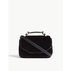 Maje Faux Fur Evening Bag Handle/Crossbody Black